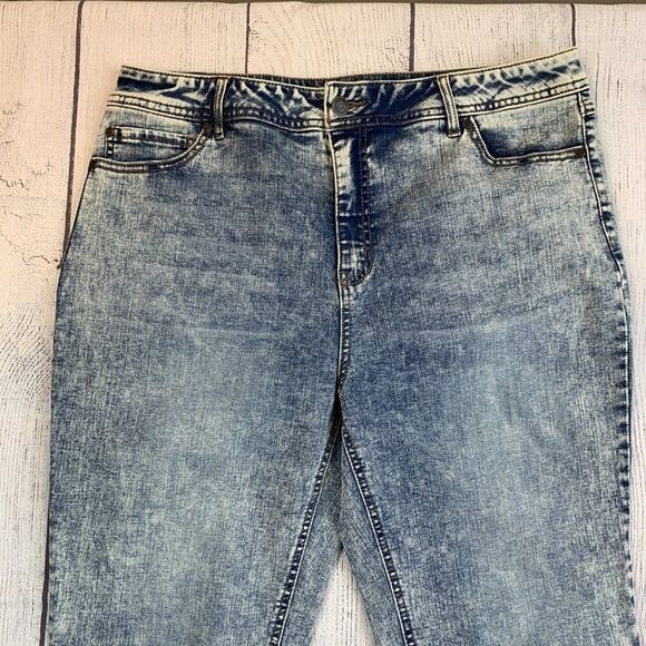 Est. 1946 Denim Jeans sz 16 Hi Rise Acid Wash Tapered Leg Inseam 30" - Picture 3 of 13